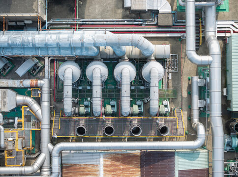Semiconductor Plant Rooftop Aerial View