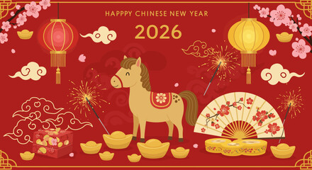 Year of the Horse 2026: Chinese New Year Celebration.