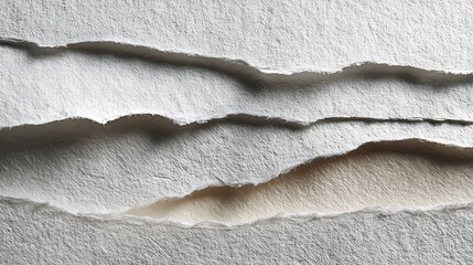Layers of Torn White Textured Paper Revealing a Soft Underneath Surface Material
