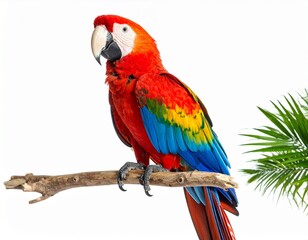 Obraz premium Colorful Macaw Parrot Isolated on White Background