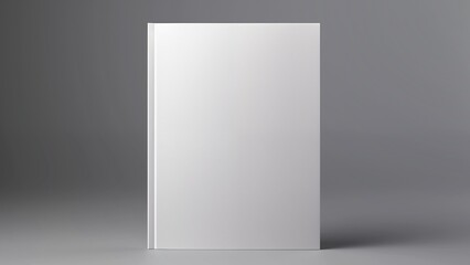 Illustration of a book cover mockup with a gray background
