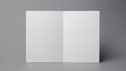 Illustration of an open book mockup with a gray background