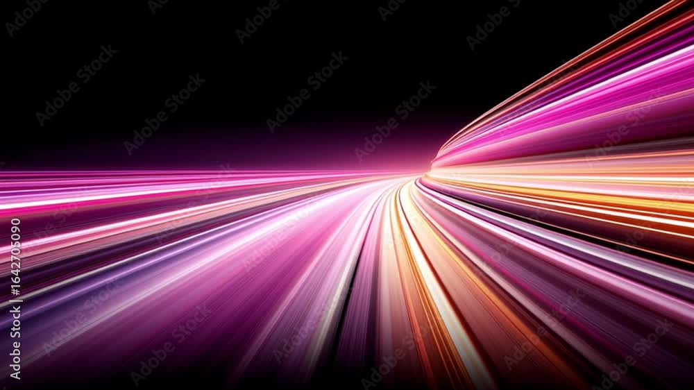 Aufkleber light effect vibrant pink orange streaks creating dynamic motion glow dark abstract futuristic digit