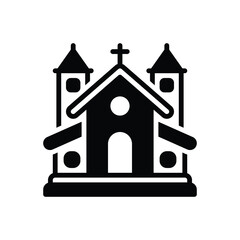 Black solid icon for church