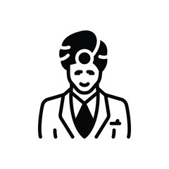 Black solid icon for groom