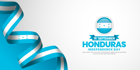 Honduras flag for independence day banner background with waving ribbon flag