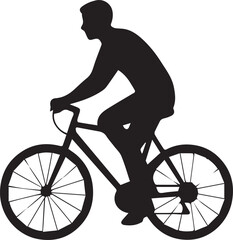 Fototapeta premium silhouette of a man riding a bike