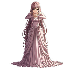 Fototapeta premium Elegant woman in flowing gown, a vision of grace, perfect for fantasy or fashion projects