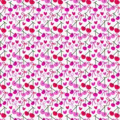 Fototapeta premium seamless pattern with pink cherry