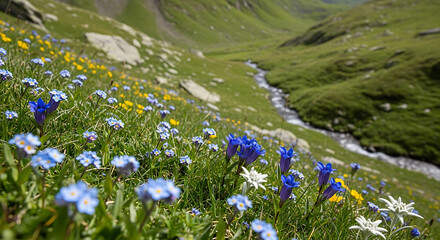 Obraz premium spring flowers in the meadow
