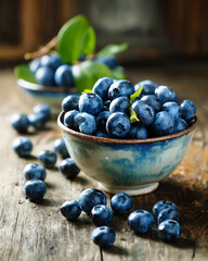 fresh blueberries in a bowl