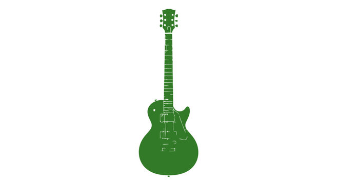 green electric guitar silhouette perfect for music website design