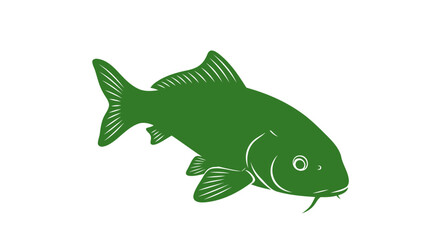 green fish silhouette simple aquatic life illustration for nature designs