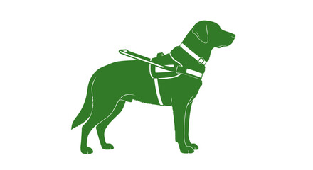 Obraz premium guide dog silhouette symbol of assistance and canine loyalty