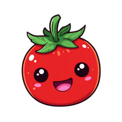 Obraz premium Cute Cartoon Smiling Tomato - Transparent PNG