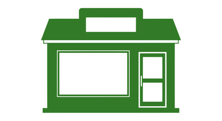 simple green shop building icon perfect for business retail designs