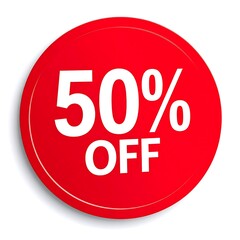 Red circle with 50% off