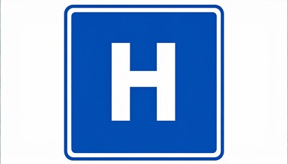 Obraz premium A clear, isolated hospital sign with a white 