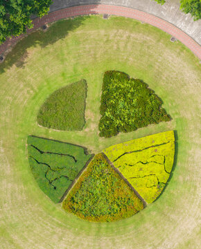 Aerial Garden Pie Chart Business Data Visualization