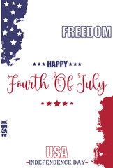 Happy 4th of July USA Independence Day Modern Typescript Text USA Abstract Flag Template