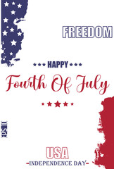 Happy 4th of July USA Independence Day Modern Typescript Text USA Abstract Flag Template