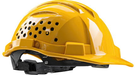 This image showcases a bright yellow hard hat, essential for safety in construction and industrial environments