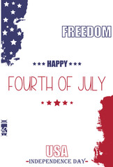 Happy 4th of July USA Independence Day Modern Typescript Text USA Abstract Flag Template