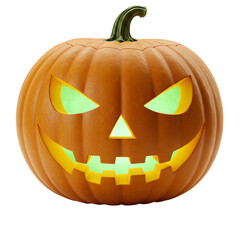 Halloween Pumpkin with eerie glowing eyes and smile, perfect for spooky season decorations and celebrations.