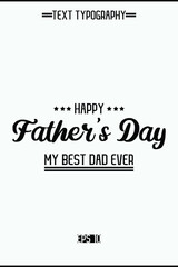 Happy Father's Day Typography Text Element Vertical Template