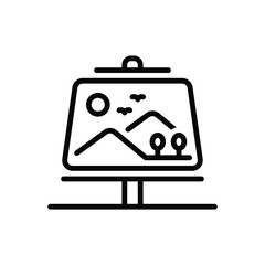 Black line icon for painting