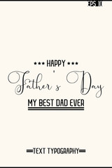 Modern Text Lettering Design Of Happy Father's Day Vertical Template