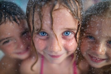 Children splashing in water