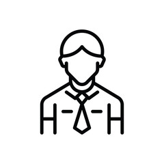 Black line icon for student