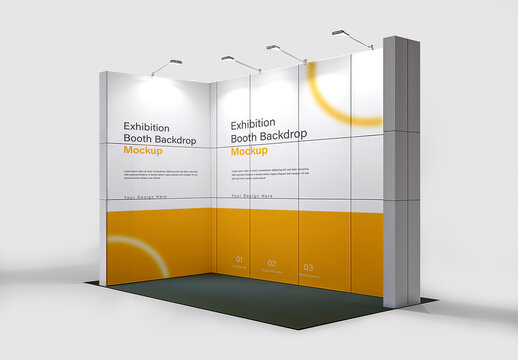 Exhibition Booth Backdrop Stand Mockup