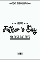 Happy Father's Day Typography Text Element Vertical Template