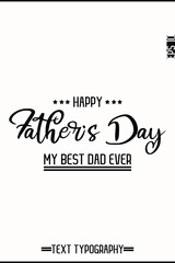 Happy Father's Day Modern Stylish Typography Text Vertical Template