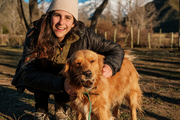 dog with its owner outdoors