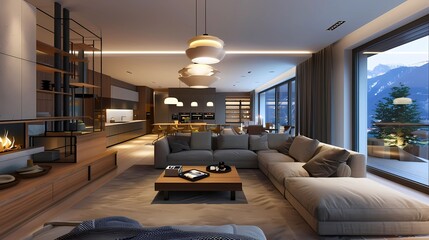Naklejka premium Lighting Design A living room