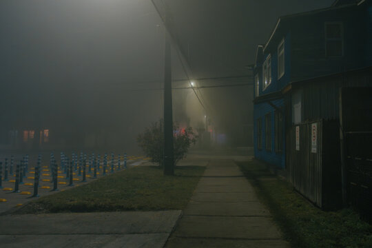 Foggy night in the city