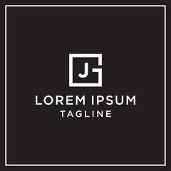 Obraz premium gj or jg square logo 