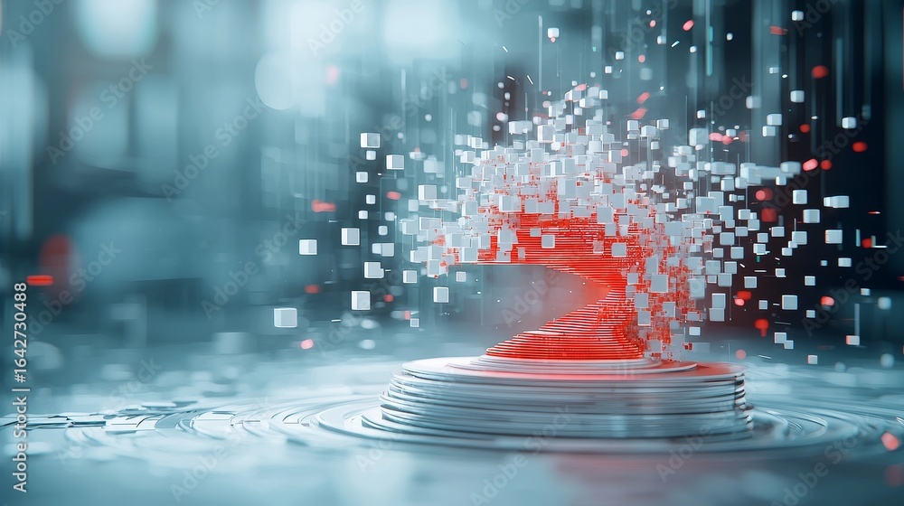 Poster digital transformation virtual space 3d concept art abstract environment close-up view modern techno