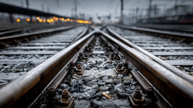 Train tracks with a blur of motion illustrating the concept of parallel execution and the speed of running multiple paths