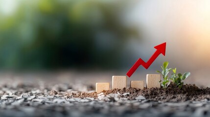 Growth acceleration through sustainable practices in business nature infographic outdoor upward trend concept