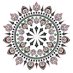 Thai Art Mandala with Circular Border