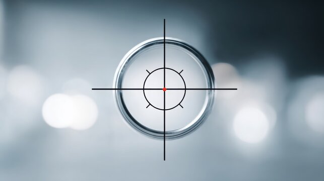 Precision crosshair sight scope representing focused targeting and strategic execution for outcome-led action