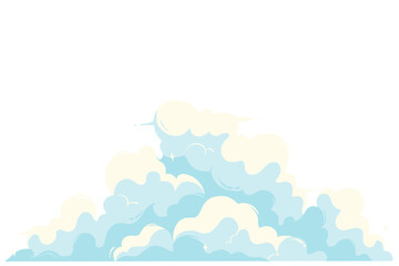 Fototapeta premium Cartoon Style Sky Fluffy Cloud Illustration with Soft Pastel Color Palette