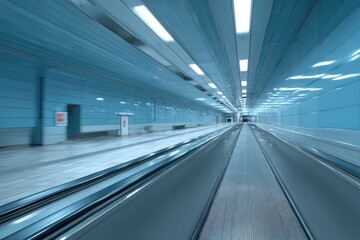 Fototapeta premium Moving walkway tunnel interior