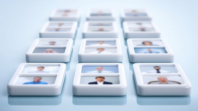 Diverse group of people standing in a row representing teamwork and collaboration in a professional environment
