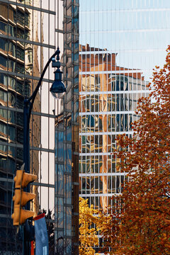 Autumn Reflections on Vancouver Skyscrapers
