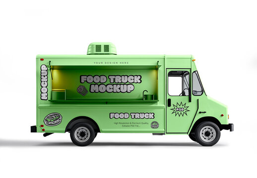 Food Truck Step Van Mockup